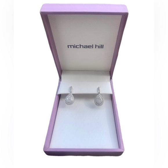 Michael Hill 1/2 CTW Diamond Drop Earrings - 10k White Gold - Picture 1 of 8